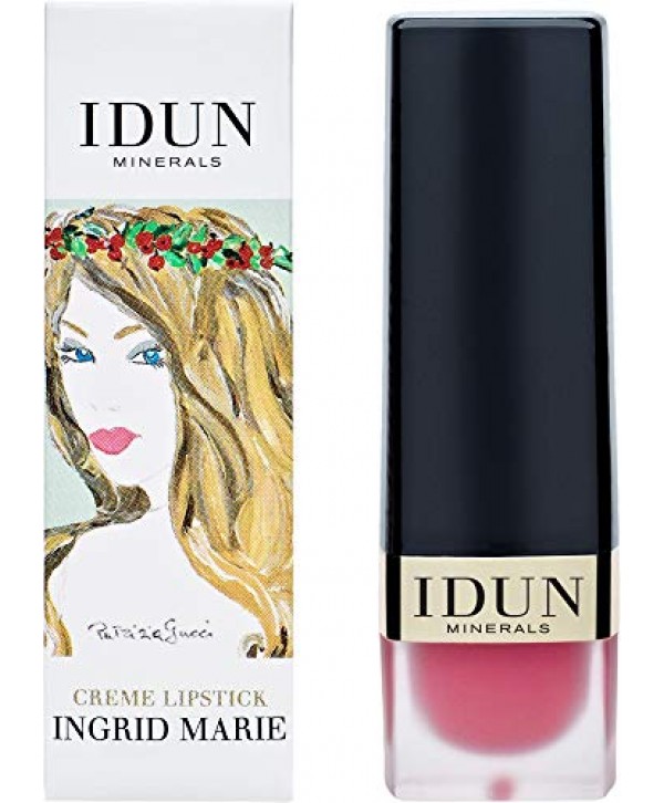 IDUN Minerals Creme Lipstick Frida - Glossy Light Coverage, Luminescent Natural Result - Moisturizing w/Creamy Texture - Vegan, Vitamin E, Shea Butter, Safe for Sensitive Skin - Coral, 0.12 oz